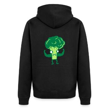 brocoli bodybuilder muscles forts vitamines saines - Veste à capuche bio Premium Unisexe - noir - Dos - Nico (187cm)
