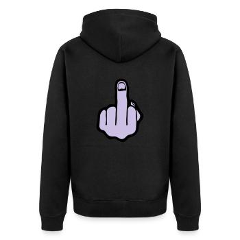 fuck you, middle finger - Veste à capuche bio Premium Unisexe - noir - Dos - Nico (187cm)