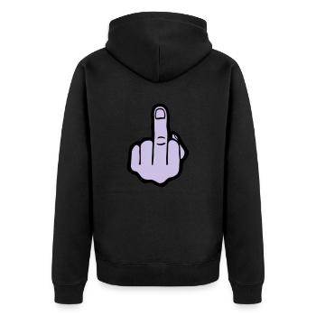 Finger, Fuck you (cheap!) - Veste à capuche bio Premium Unisexe - noir - Dos - Nico (187cm)