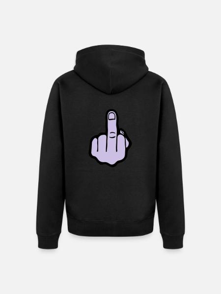 Finger, Fuck you (cheap!) - Unisex Premium Organic Zip Hoodie - black