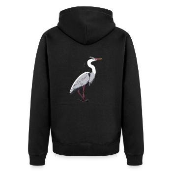 Hérons gris, hérons - Veste à capuche bio Premium Unisexe - noir - Dos - Nico (187cm)