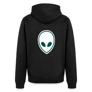 comic - Unisex Premium Organic Zip Hoodie - black - Back - Nico (187cm)