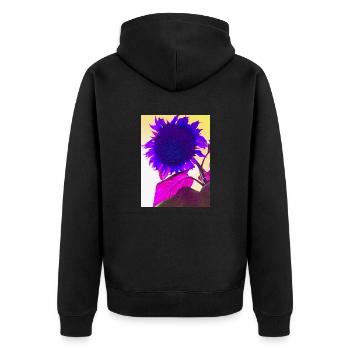 sommerblume pop Art - Unisex Premium Bio Zip Hoodie - Schwarz - Hinten - Nico (187cm)