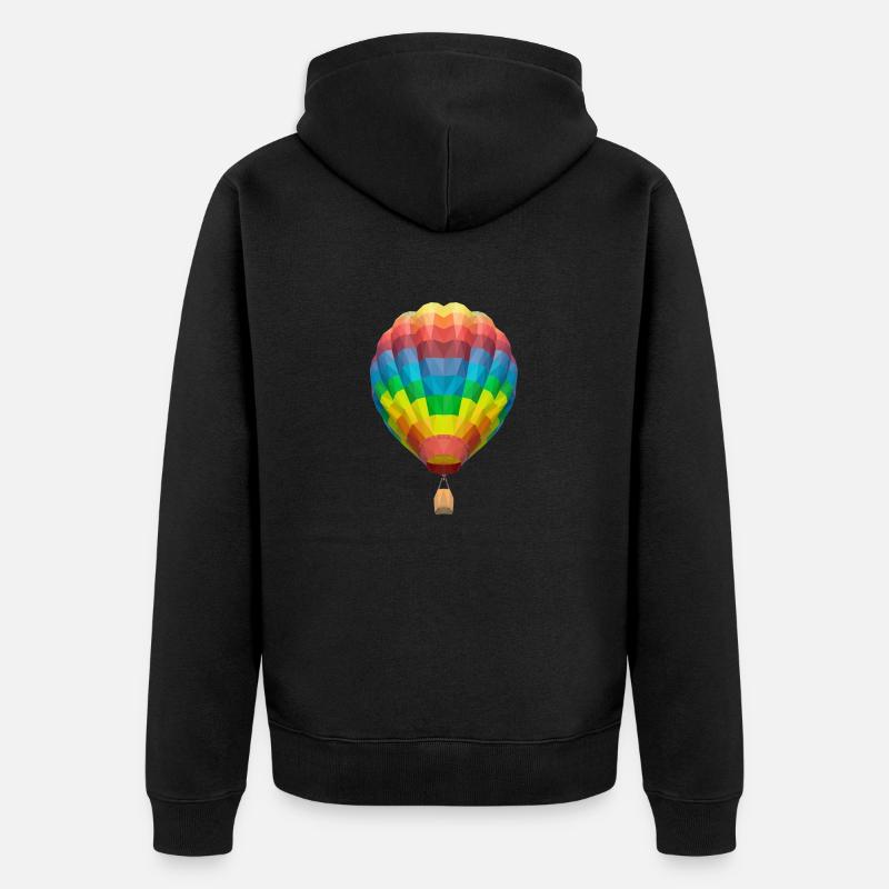 Balloon polygone montgolfière Geometrin Desing - Veste à capuche bio Premium Unisexe - noir