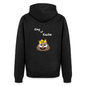 King of Kacke - Unisex Premium Bio Zip Hoodie - Schwarz - Hinten - Nico (187cm)