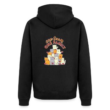 équipe famille chat café travail collègues fête - Veste à capuche bio Premium Unisexe - noir - Dos - Nico (187cm)