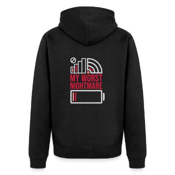 Icônes mon pire cauchemar - Veste à capuche bio Premium Unisexe - noir - Dos - Nico (187cm)