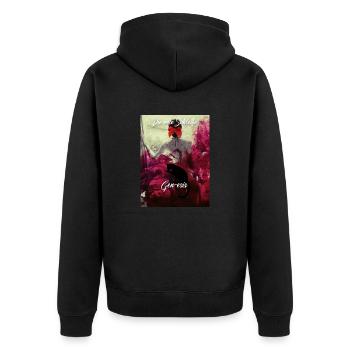 Gen-esis - Unisex Premium Bio Zip Hoodie - Schwarz - Hinten - Nico (187cm)