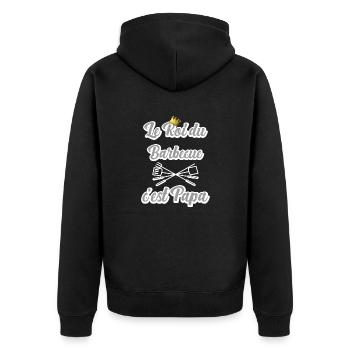 le roi du barbecue c est papa - Veste à capuche bio Premium Unisexe - noir - Dos - Nico (187cm)