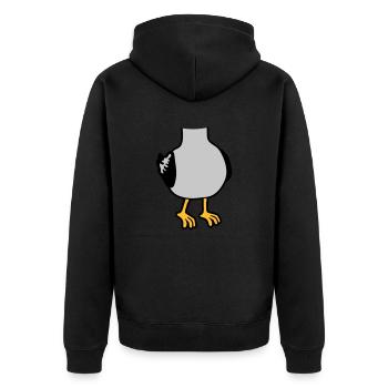 Möwe ohne Kopf Kostüm - Unisex Premium Bio Zip Hoodie - Schwarz - Hinten - Nico (187cm)
