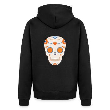 Halloween - Unisex Premium Organic Zip Hoodie - black - Back - Nico (187cm)