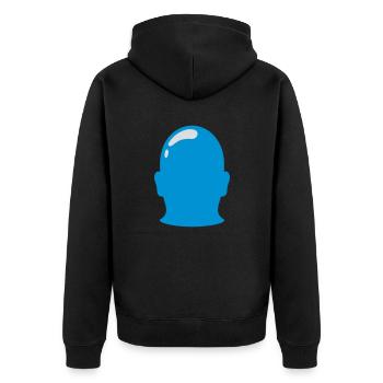 Symbol Bald Head Outline Silhouette - Unisex Premium Organic Zip Hoodie - black - Back - Nico (187cm)