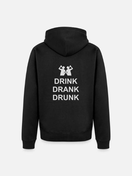 drink drank drunk quote - Unisex Premium Organic Zip Hoodie - black