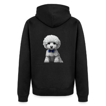 Hundeliebe Pudelwelpe Hundewelpe Pudel Hundehalter - Unisex Premium Bio Zip Hoodie - Schwarz - Hinten - Nico (187cm)