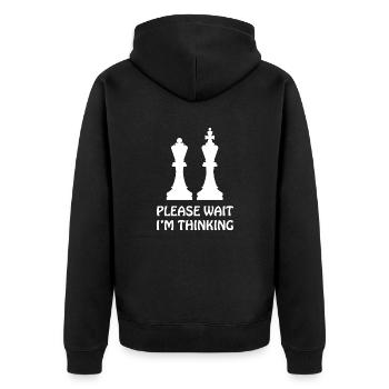 boardgame chess backgammon game night - Unisex Premium Bio Zip Hoodie - Schwarz - Hinten - Nico (187cm)