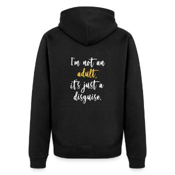 I'm not an adult, it's just a disguise - Veste à capuche bio Premium Unisexe - noir - Dos - Nico (187cm)