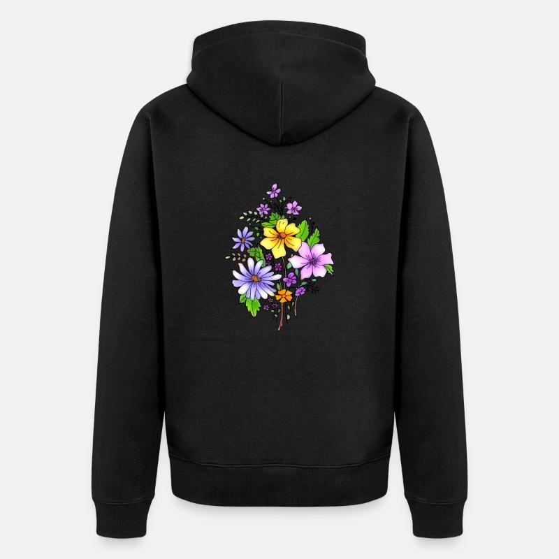Fleur - Veste à capuche bio Premium Unisexe - noir