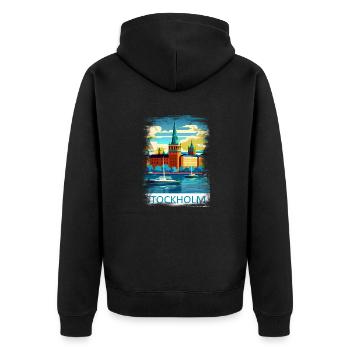 Stockholm Suède Suède Région nordique Scandinavie - Veste à capuche bio Premium Unisexe - noir - Dos - Nico (187cm)
