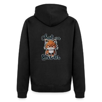chat va barder - Veste à capuche bio Premium Unisexe - noir - Dos - Nico (187cm)