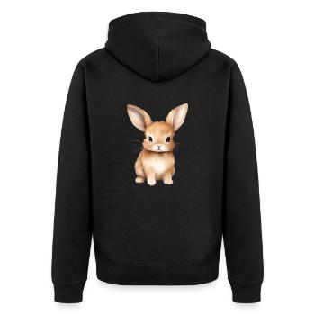 Süßer Hase - Unisex Premium Bio Zip Hoodie - Schwarz - Hinten - Nico (187cm)