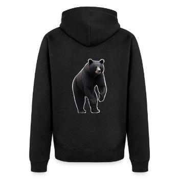 Black bear - Unisex Premium Organic Zip Hoodie - black - Back - Nico (187cm)