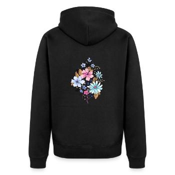 Fleur - Veste à capuche bio Premium Unisexe - noir - Dos - Nico (187cm)
