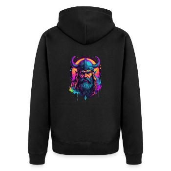 Viking coloré - Veste à capuche bio Premium Unisexe - noir - Dos - Nico (187cm)