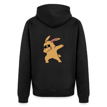 Tamponner le lapin - Veste à capuche bio Premium Unisexe - noir - Dos - Nico (187cm)