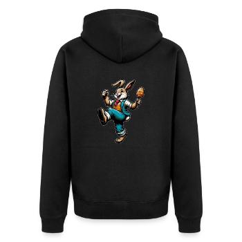 Chant du lapin de Pâques - Veste à capuche bio Premium Unisexe - noir - Dos - Nico (187cm)