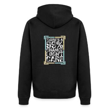 Il y a 99% de chances que je m’en fous d’être drôle - Veste à capuche bio Premium Unisexe - noir - Dos - Nico (187cm)