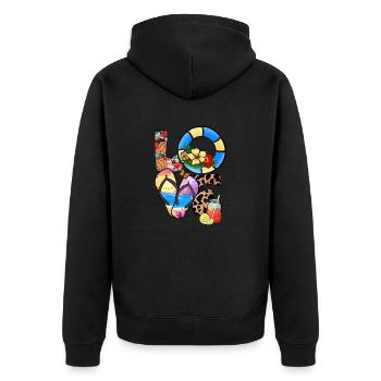 Été Lac Nature Flore Art Fleurs Mer Plage - Veste à capuche bio Premium Unisexe - noir - Dos - Nico (187cm)