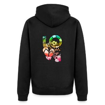 Été Lac Nature Flore Art Fleurs Mer Plage - Veste à capuche bio Premium Unisexe - noir - Dos - Nico (187cm)