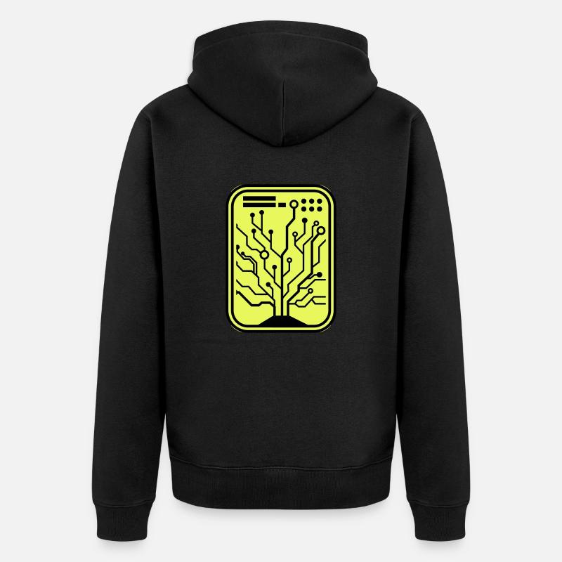 micro chip - Unisex Premium Bio Zip Hoodie - Schwarz
