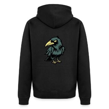 Corbeau Bande dessinée Animal - Veste à capuche bio Premium Unisexe - noir - Dos - Nico (187cm)