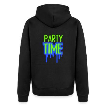 Logo de l’équipe Party Time Célébrez les amis de l’équipe - Veste à capuche bio Premium Unisexe - noir - Dos - Nico (187cm)