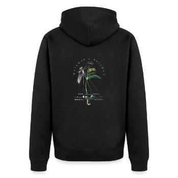 Kitesurferin Palme - Unisex Premium Bio Zip Hoodie - Schwarz - Hinten - Nico (187cm)