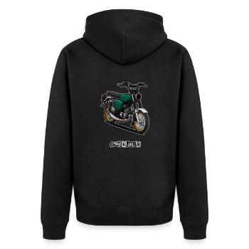 S51 (vert) // Illustration - Veste à capuche bio Premium Unisexe - noir - Dos - Nico (187cm)