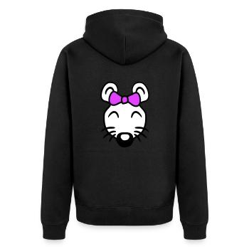 Maus Frau Hübsche Schleife Girl Kleine Ratte Süße - Unisex Premium Bio Zip Hoodie - Schwarz - Hinten - Nico (187cm)