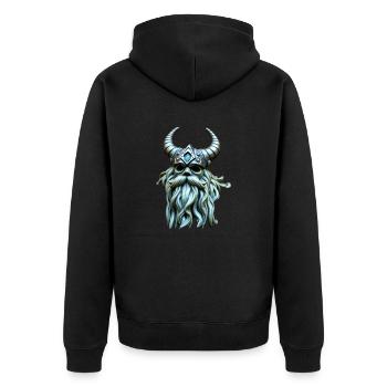 Ragnar - Unisex Premium Bio Zip Hoodie - Schwarz - Hinten - Nico (187cm)