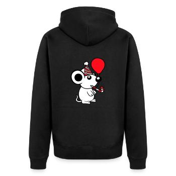 Maus Geburtstagsfeier Geburtstag Feiern Party Hut - Unisex Premium Bio Zip Hoodie - Schwarz - Hinten - Nico (187cm)