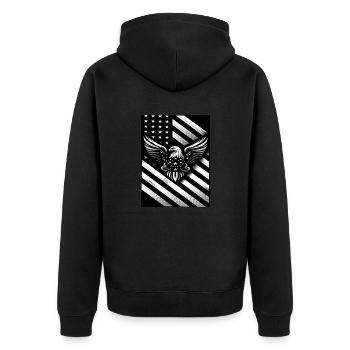 Drapeau US blanc et noir - Veste à capuche bio Premium Unisexe - noir - Dos - Nico (187cm)