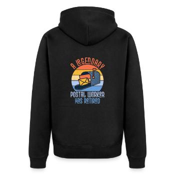 A Legendary Postal Worker Has Retired Mailman Mail - Unisex Premium Organic Zip Hoodie - black - Back - Nico (187cm)