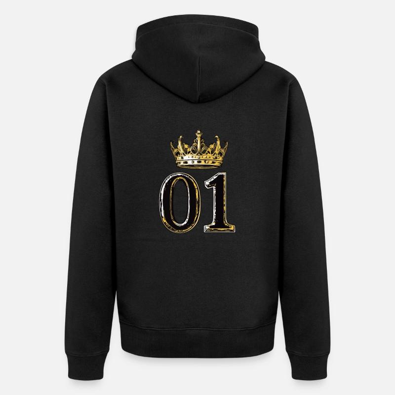 1 Couronne de chiffres - Veste à capuche bio Premium Unisexe - noir