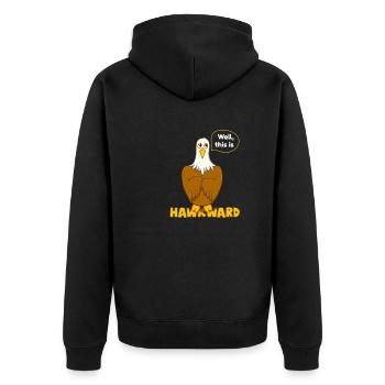 Hawk-Wortspiel für Tierliebhaber - Unisex Premium Bio Zip Hoodie - Schwarz - Hinten - Nico (187cm)