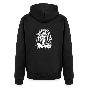 Tibetan Terrier Portrait Chien Portrait Chien Wilsigns - Veste à capuche bio Premium Unisexe - noir - Dos - Nico (187cm)