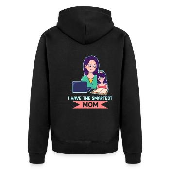 Mother's Day Daughter Design - Unisex Premium Organic Zip Hoodie - black - Back - Nico (187cm)