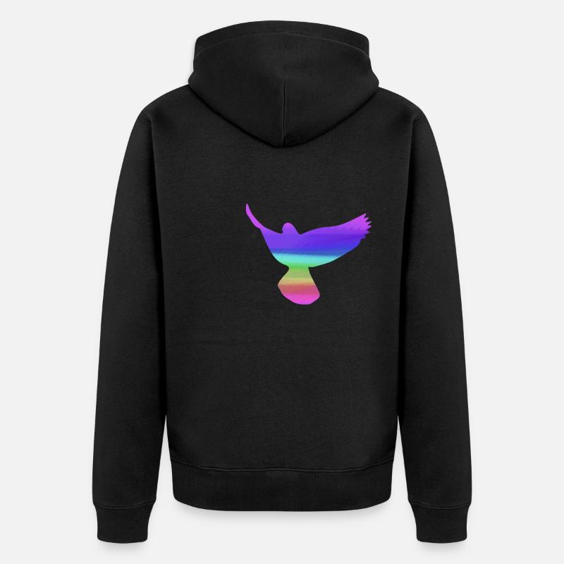 tauben,taube,vögel,regenbogen,bunt,graffiti, - Unisex Premium Bio Zip Hoodie - Schwarz