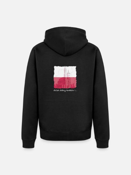 Krakau Flagge Design - Unisex Premium Bio Zip Hoodie - Schwarz
