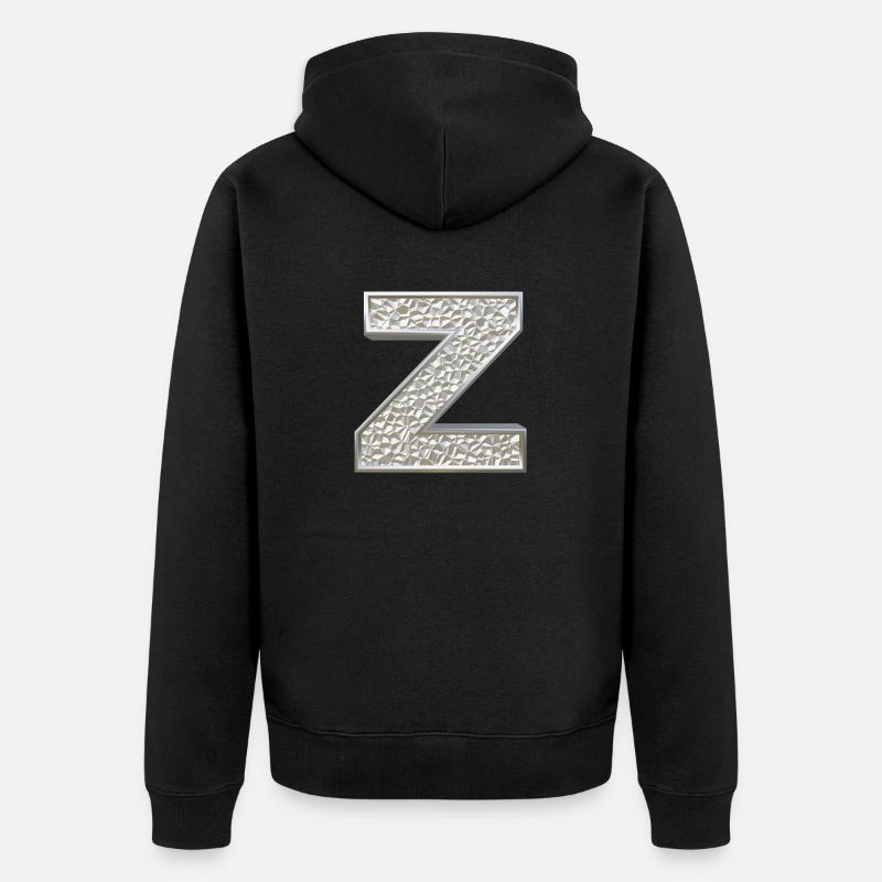 Z, letter, initial, monogram, - Unisex Premium Bio Zip Hoodie - Schwarz