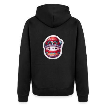 Joyeux hibou de Noël - Veste à capuche bio Premium Unisexe - noir - Dos - Nico (187cm)